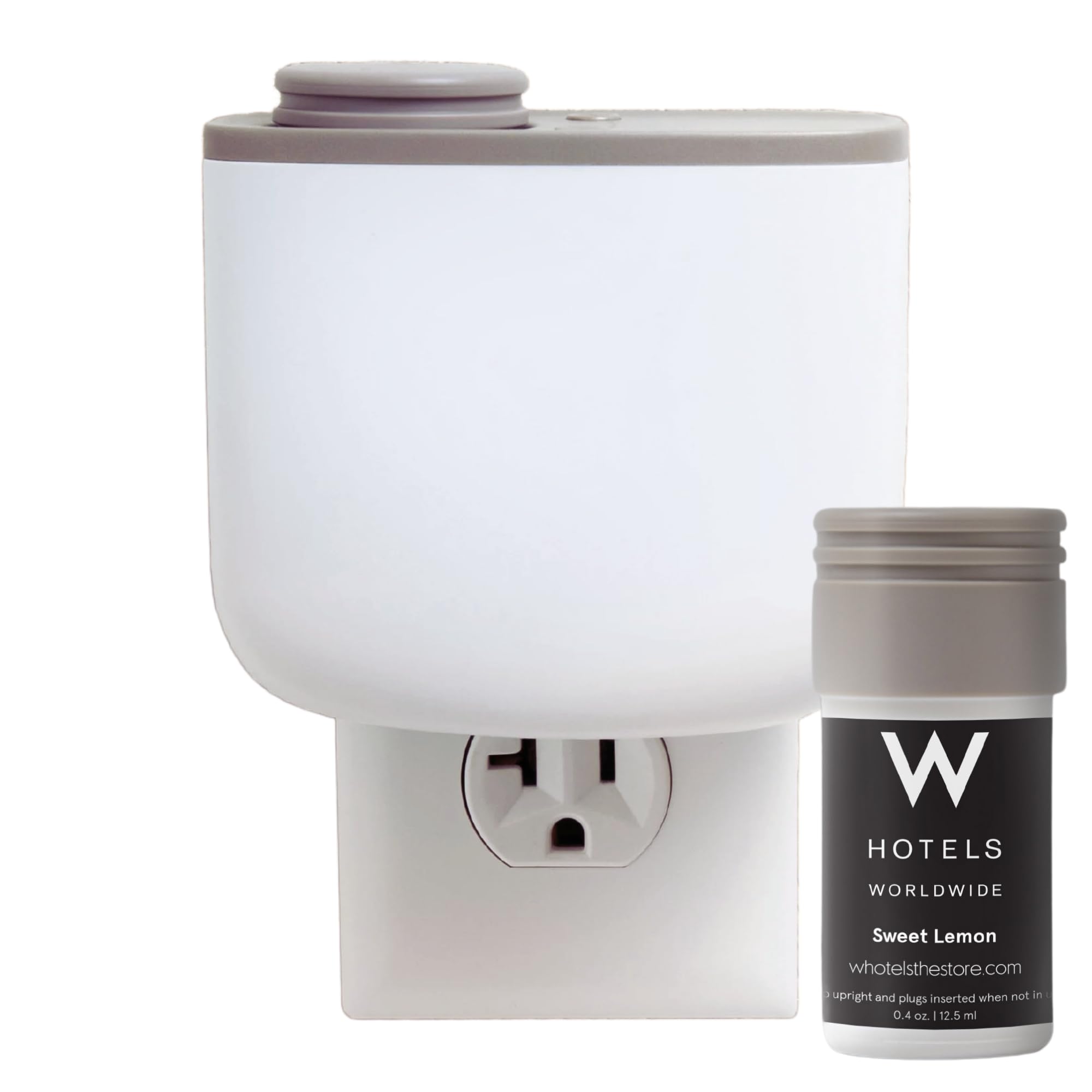 W Hotel Mini Home Diffuser & Fragrance Refill - Plug in Wall Diffuser - Luxury Hotel Collection - Scent Notes of Lemon, Green Tea, and Laurel Leaf - Sweet Lemon