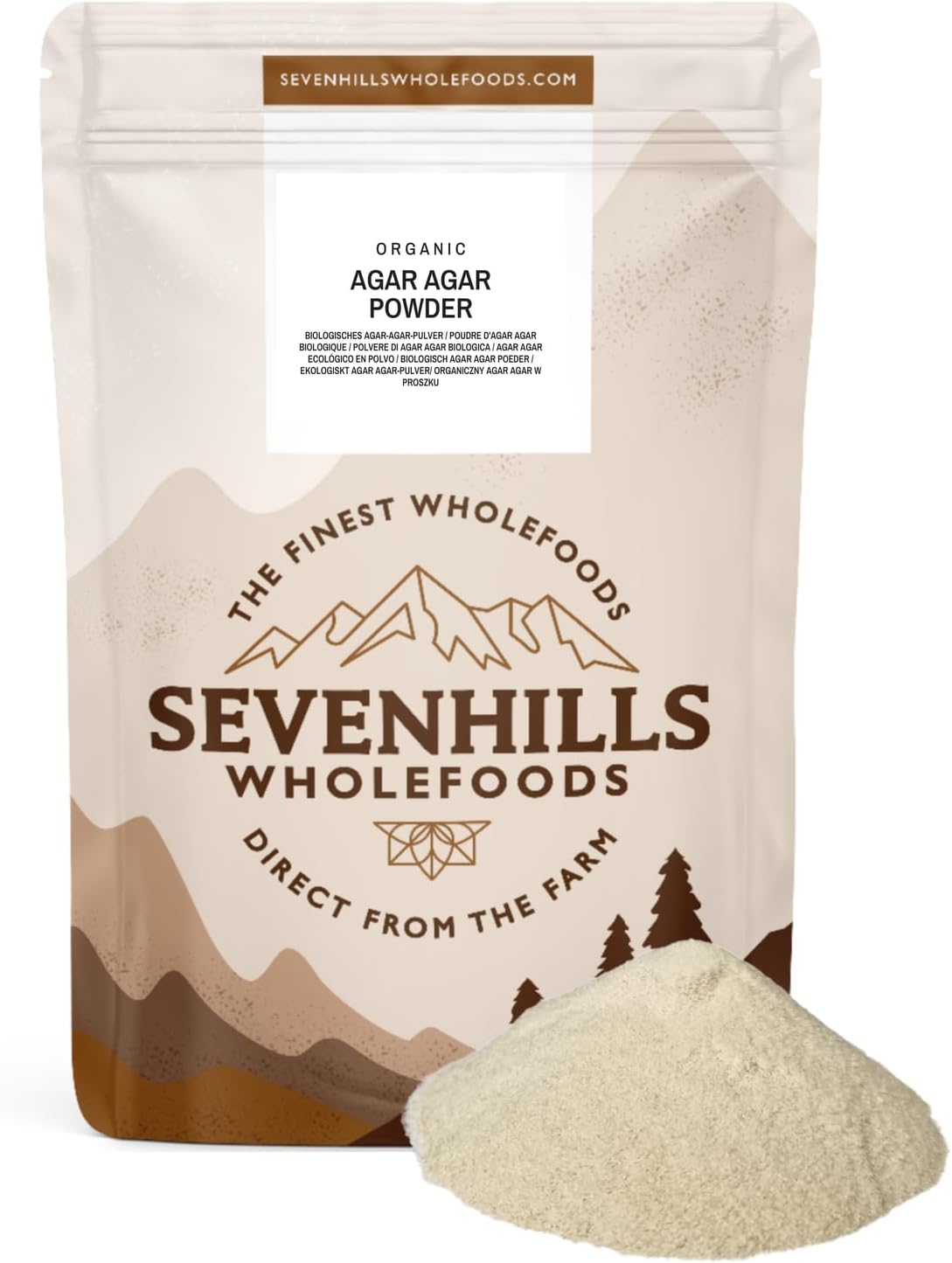 Sevenhills Wholefoods Organic Agar Agar Powder 100g | Vegan Gelatin | Premium Quality from Europe | GMO-Free | Gluten-Free
