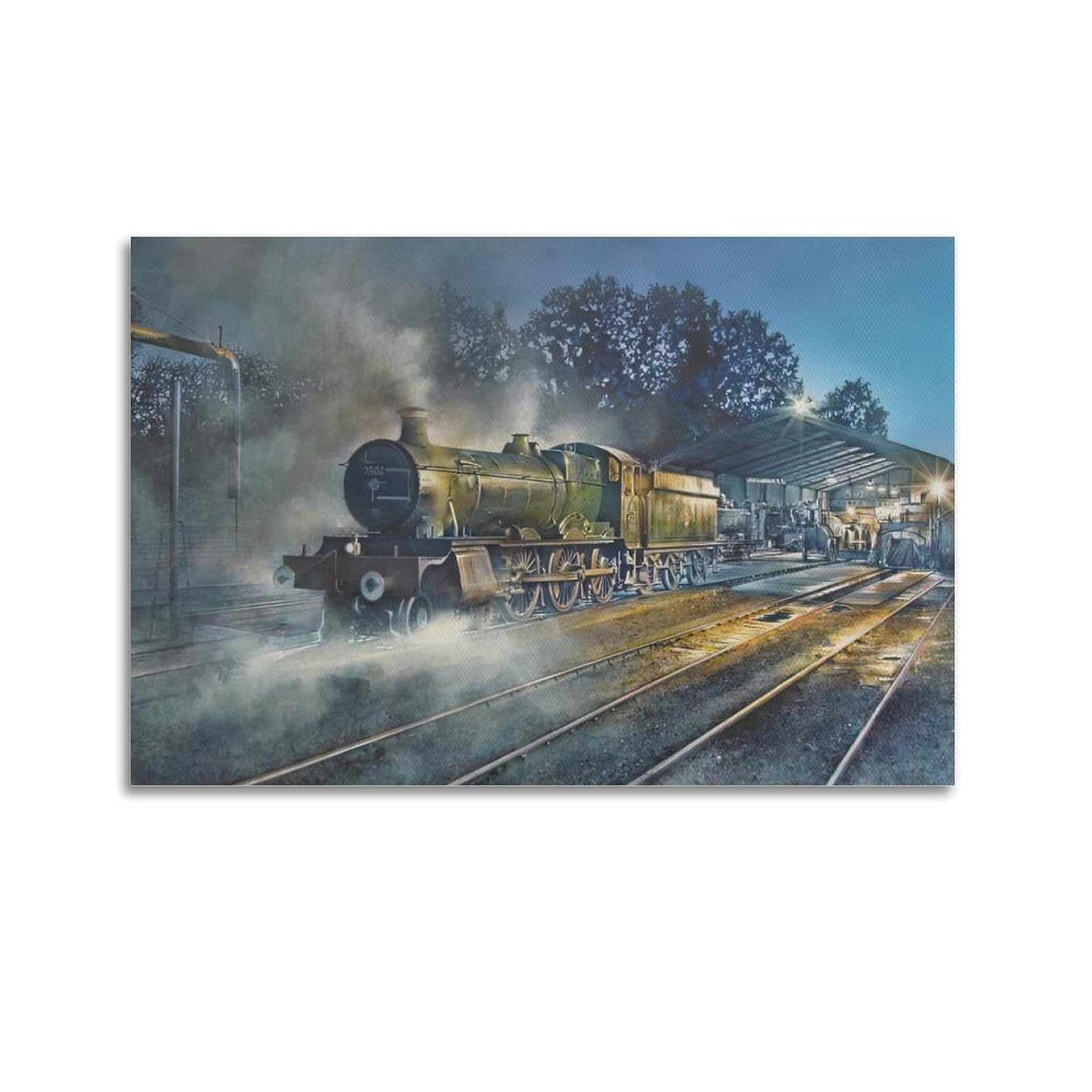 ZSZWHJ Vintage Transport Art Poster Railway World Poster Decorative Painting Canvas Wall Posters And Art Picture Print Modern Family Bedroom Decor Posters 24x36inch(60x90cm)