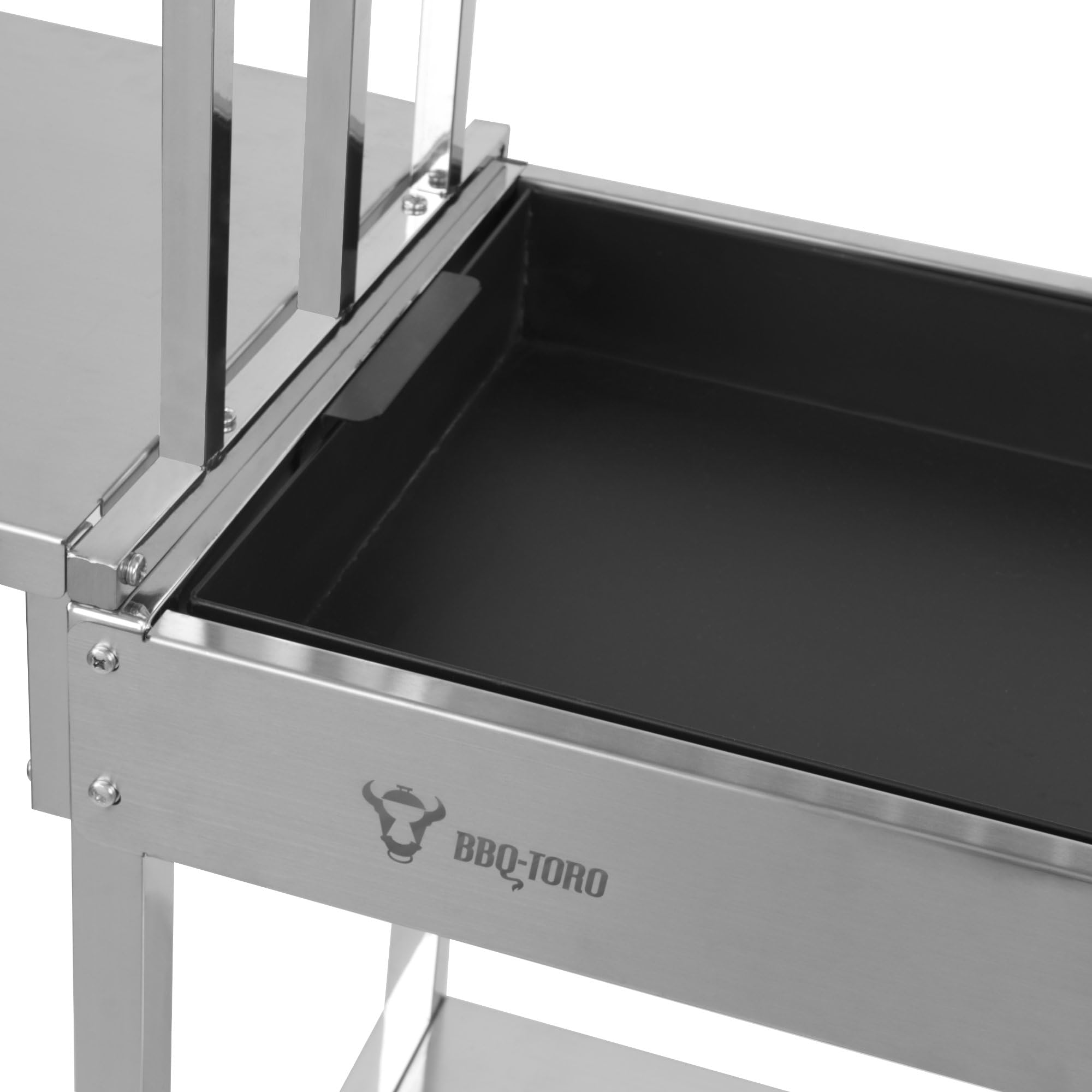 BBQ-Toro Barbecue a carbonella argentina con ripiani laterali, in acciaio inox, 119 x 45 x 135 cm
