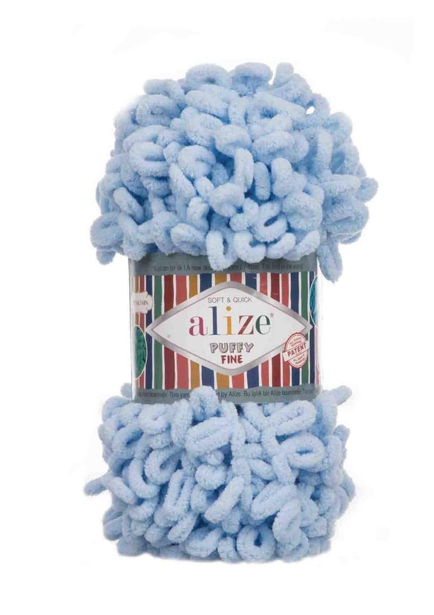 AlizePuffy Fine Hand Knitting Yarn (Baby Blue No. 218)