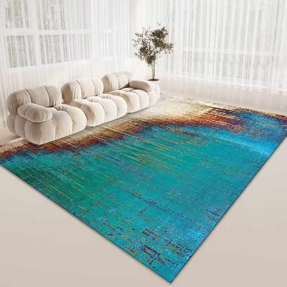Grand tapis vert de style américain pour réchauffer l'ambiance de votre chambre