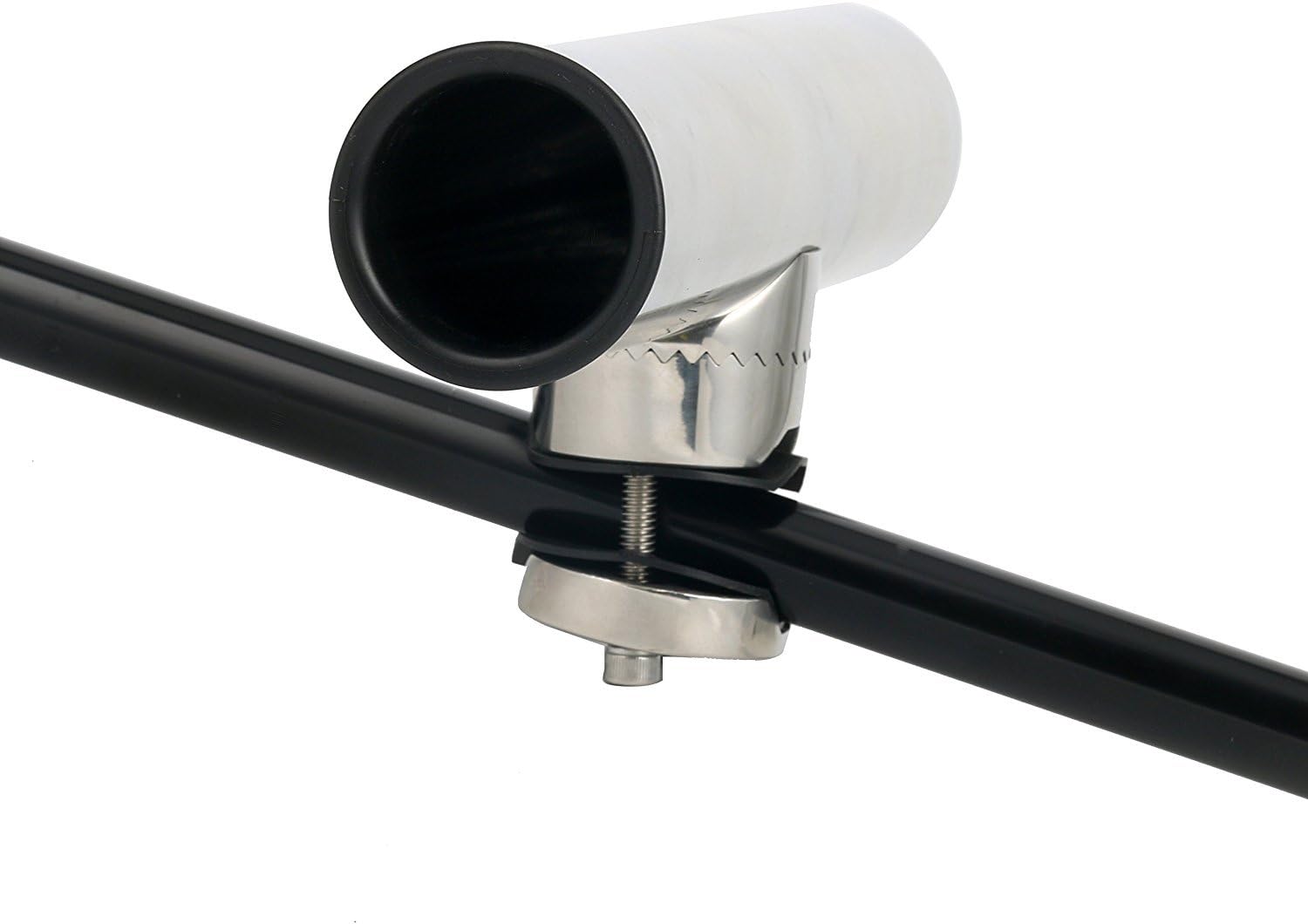 Amarine-made 2pcs Stainless Clamp on Fishing Rod Holder for Rails 7/8" to 1" (2Pcs: 7/8" to 1" & Mat)
