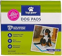 Top Paw Dog Training Pads - New & Improved 2X More Absorbent Disposable Puppy Pads, 50 Count Pack