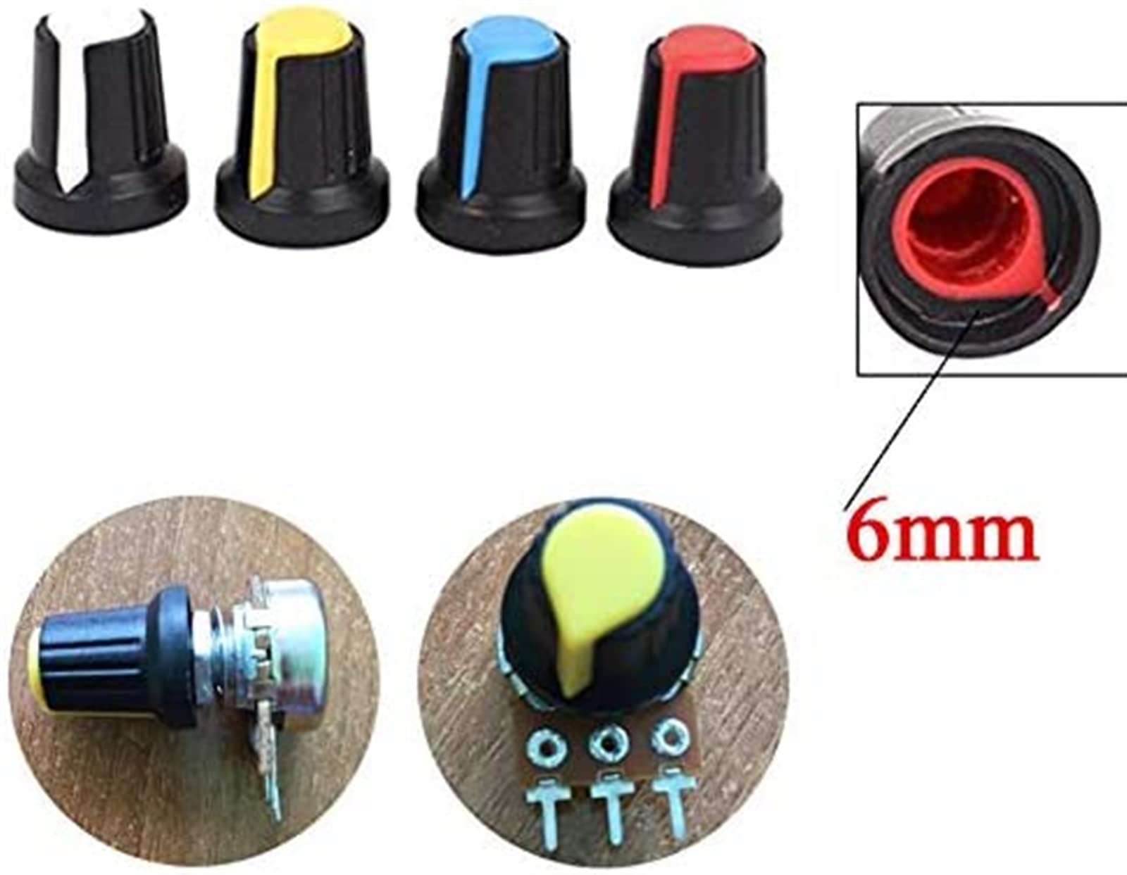 Codificador de interruptor 5 unids/lote WH148 Kit azul potenciómetro de película de carbono 15mm 3 pines B1K 2K 5K 10K 20K 50K 100K 250K 500K 1M tapa de perilla de interruptor giratorio RQLVZHGK (Siz