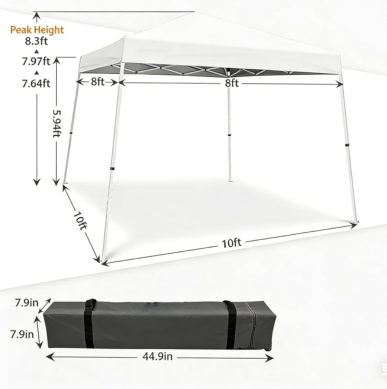 Garvee Tonnelle de Jardin Extérieur 3x3m Tente Pliante de Jardin | Rapide à Installer Auvent Pliable pour Camping, Festival, Plage, Jardins Inclus Sac de Transport, Blanche