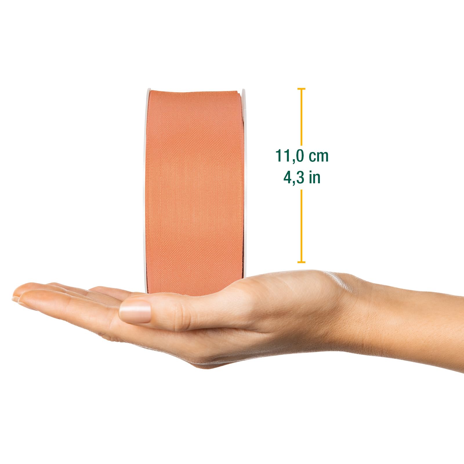 Halbach Seidenbänder Gift Ribbon Width 40 mm Length 25 m Ribbon Made in Germany Gift Ribbons in a Variety of Colours and Widths Perfect for Packaging and Decorating Colour: Apricot - Image 2