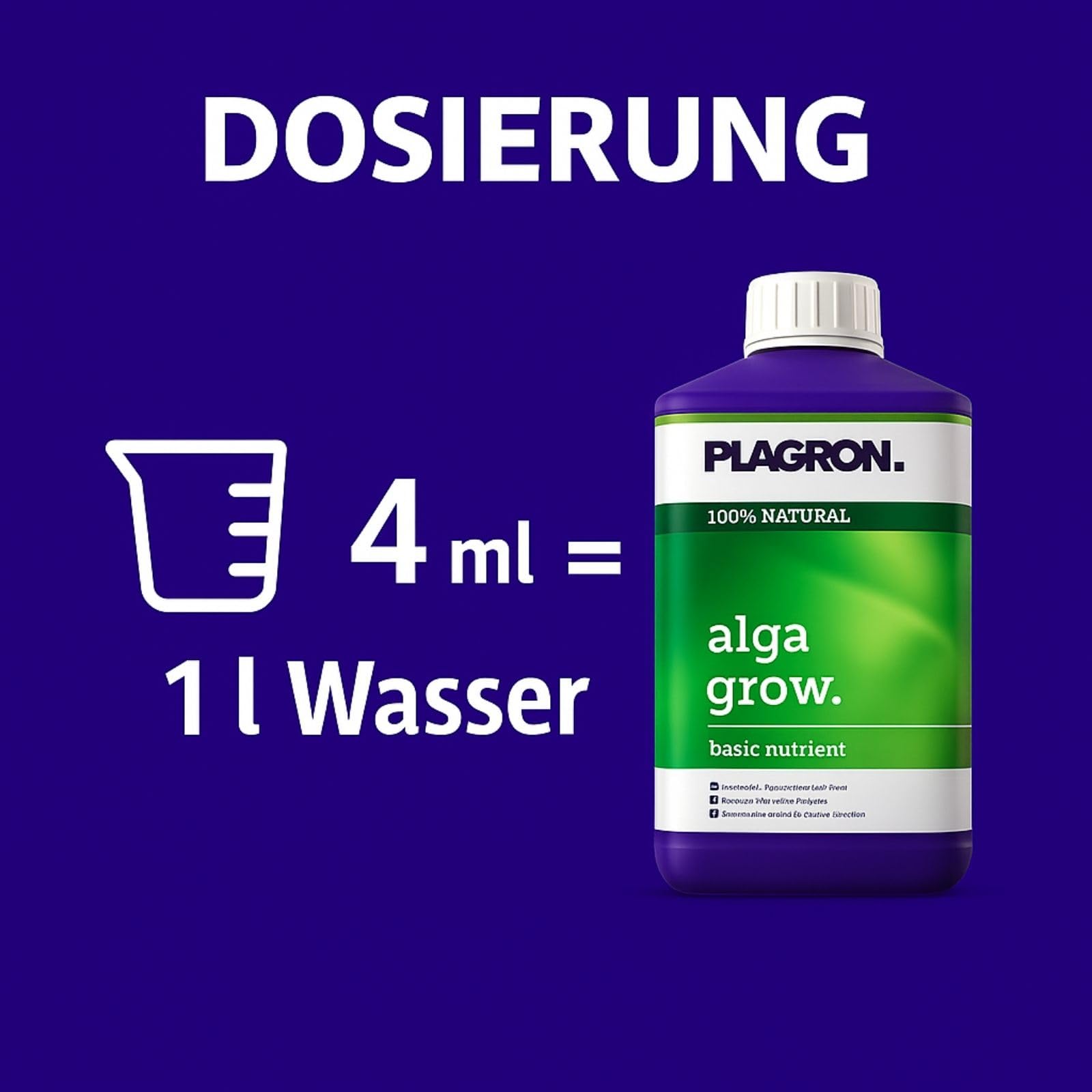 Weedness Plagron Alga Grow 5 litrów – nawóz biologiczny Grow uprawa do wnętrz, nawóz organiczny organiczny organiczny w płynie do ogórków, pomidorów