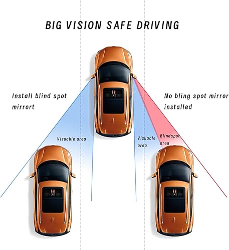 Miniatura 3 de Espejo retrovisor automotriz de punto ciego, espejo sector HD ajustable, espejo convexo gran angular sin marco, asistencia de espejo lateral más