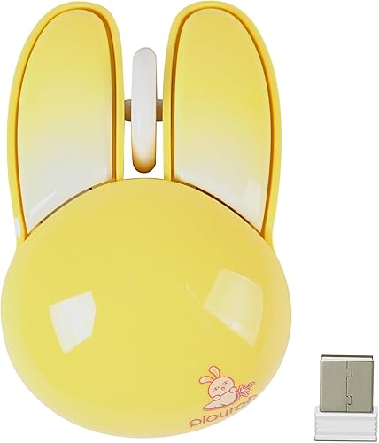Ratón inalámbrico con forma de conejo, pequeño, ligero, portátil, silencioso, USB 2.4 GHz, óptico inalámbrico para computadora portátil, computadora