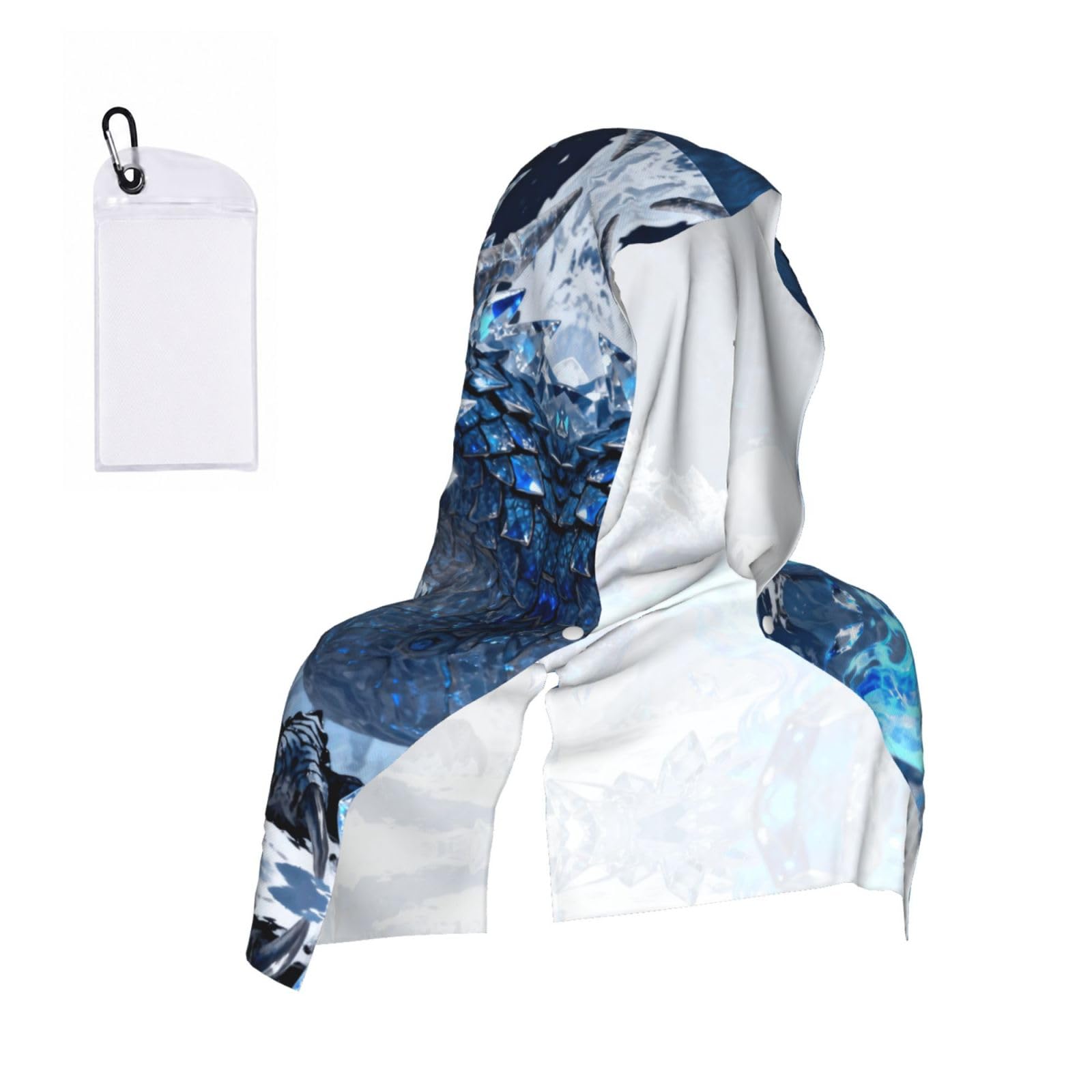 CNTDBU Frost Dragon Breath Cooling Towel Hooded-Instant Chill Neck Cover for Sports, UV Cooling Rag for Running Gym