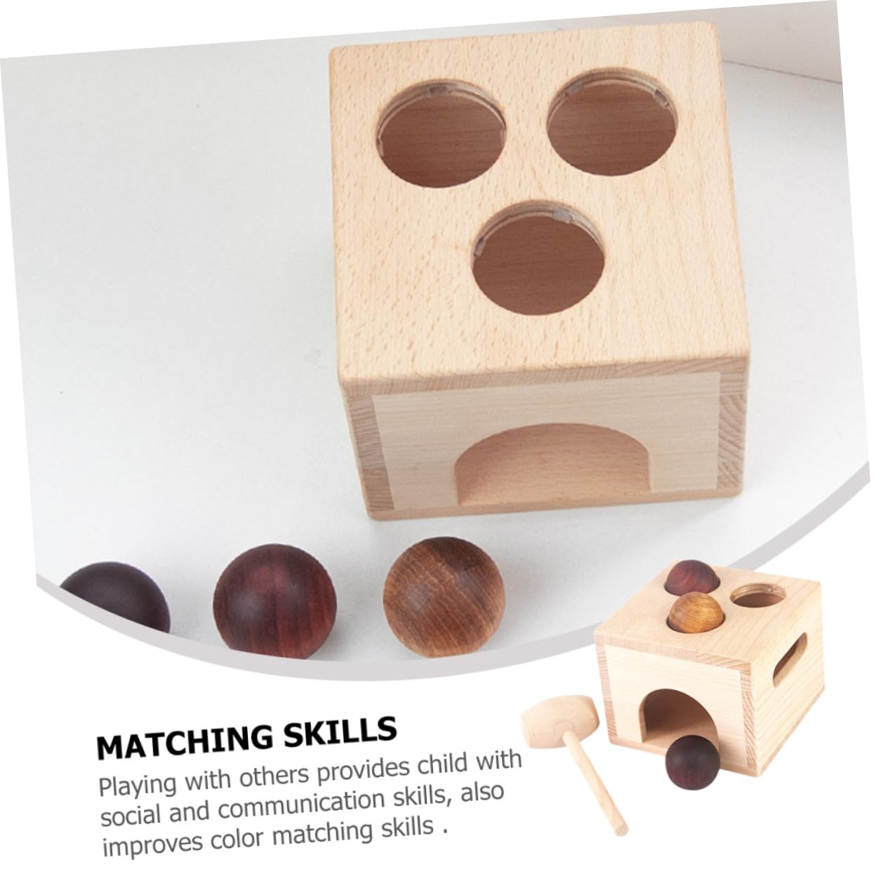 ifundom Gioco Montessori in Legno per Bambini Set Cassa Martello per Sviluppo Coordinazione Mano-Occhio e Abilità Sociali Educative