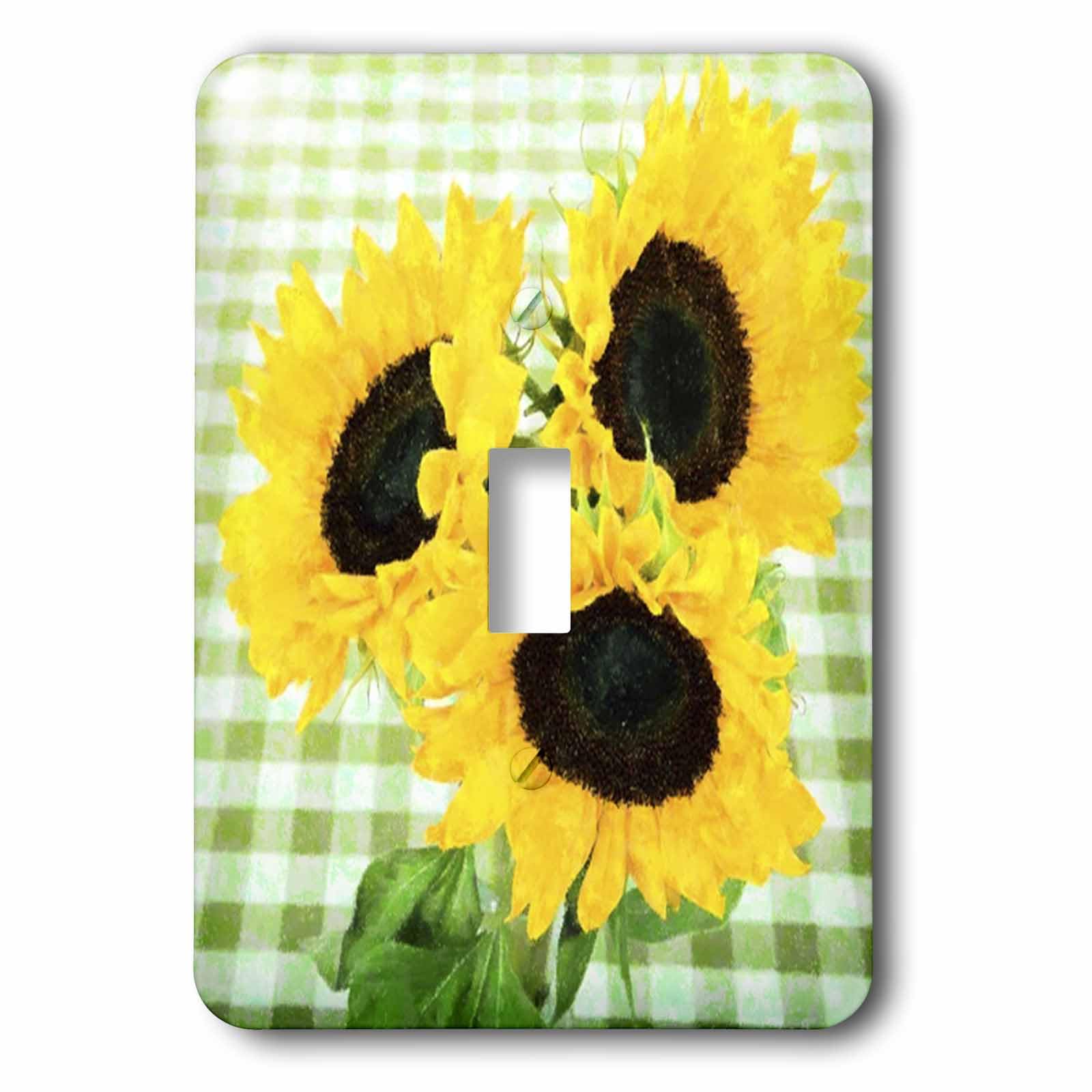 Placa para interruptor de luz con diseño de girasoles rústicos para decorar salones y dormitorios