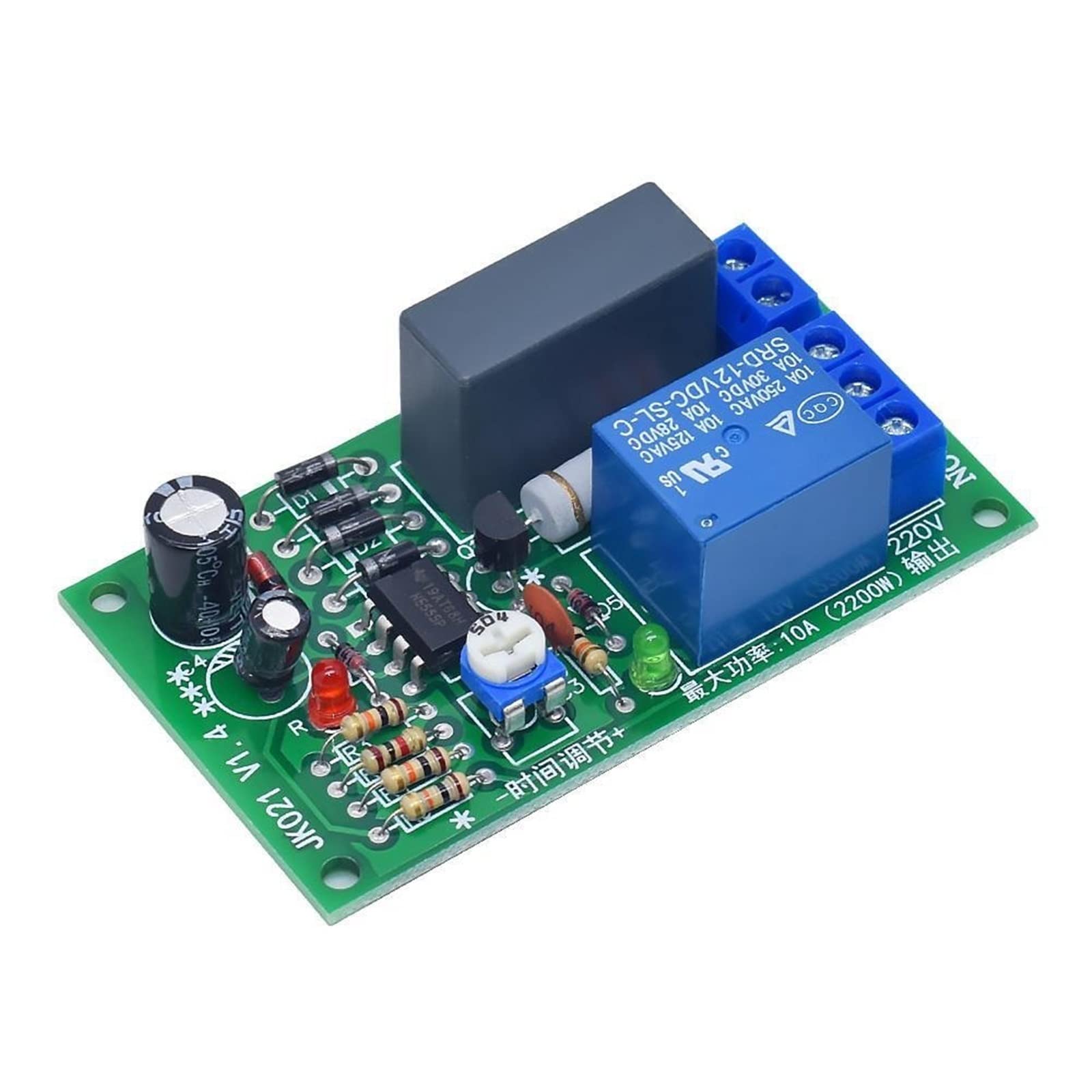 AERBNYEQP 220V Delay Relay Board 5S Timing/Power-on delay Disconnect Module is Suitable for Stair Light Corridor Switch NE555 Scheme