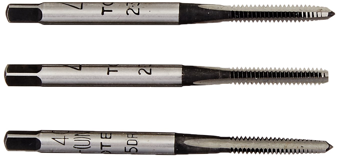 Alfa Tools CSHTS70508 4-40 Carbon Steel Hand Tap Set Taper/Plug/Bottom