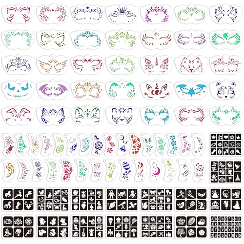 58PCS Face Paint Stencils Halloween Festival DIY Body Art