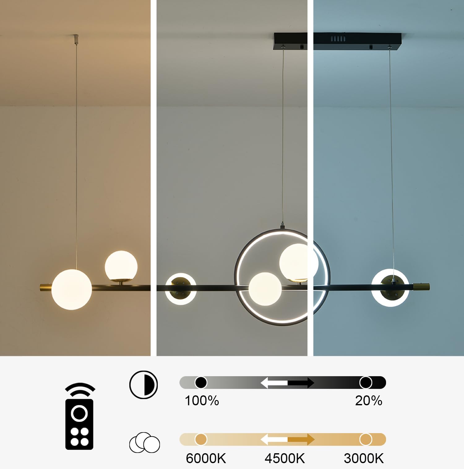ZYBWL Moderne led-hanglamp in de vorm van een gouden ring