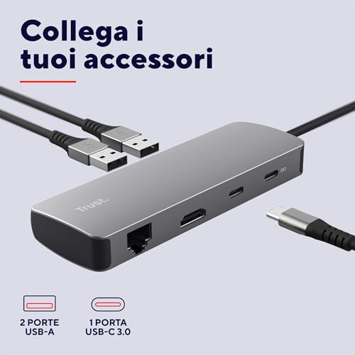 Vylor Hub USB C 8-in-1 Adattatore HDMI 4K@60Hz, Gigabit Ethernet, Lettore di Schede MicroSD/SD, USB-C USB-A, Porta di Ricarica 100W, Docking Station PC Computer Portatili Dell HP MacBook - Hub USB - Immagine 3