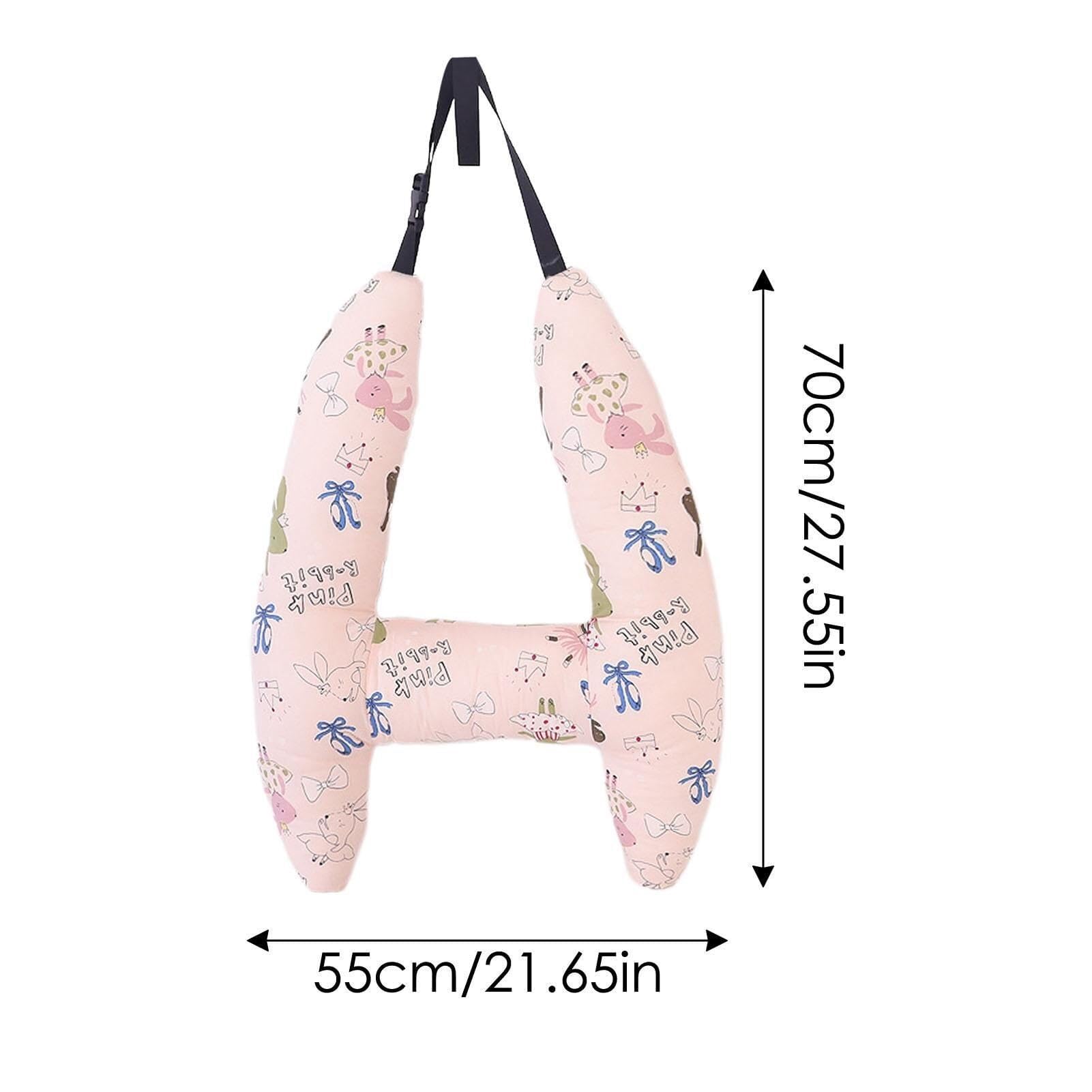 Cuscino da viaggio for poggiatesta auto, cuscino for seggiolino auto for bambini a forma di H, divertente design a cartoni animati, poggiatesta for viaggio, ideale for tutte le età(E)