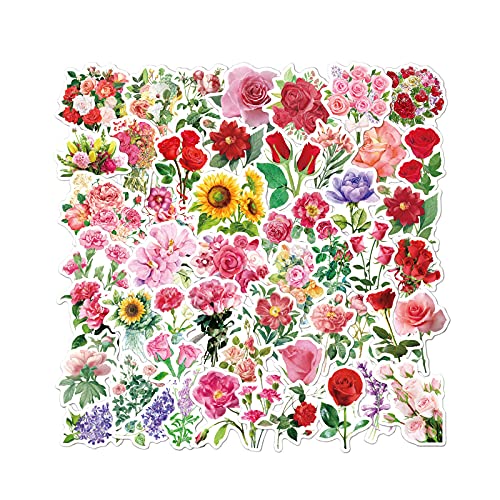 Sticker Blumen, 110 Blatt Aufkleber Blumen Selbstklebend Retro Scrapbook Stickers Farbenfroh DIY Dekopapier für Fotoalben Tagebuch Sammelalbum