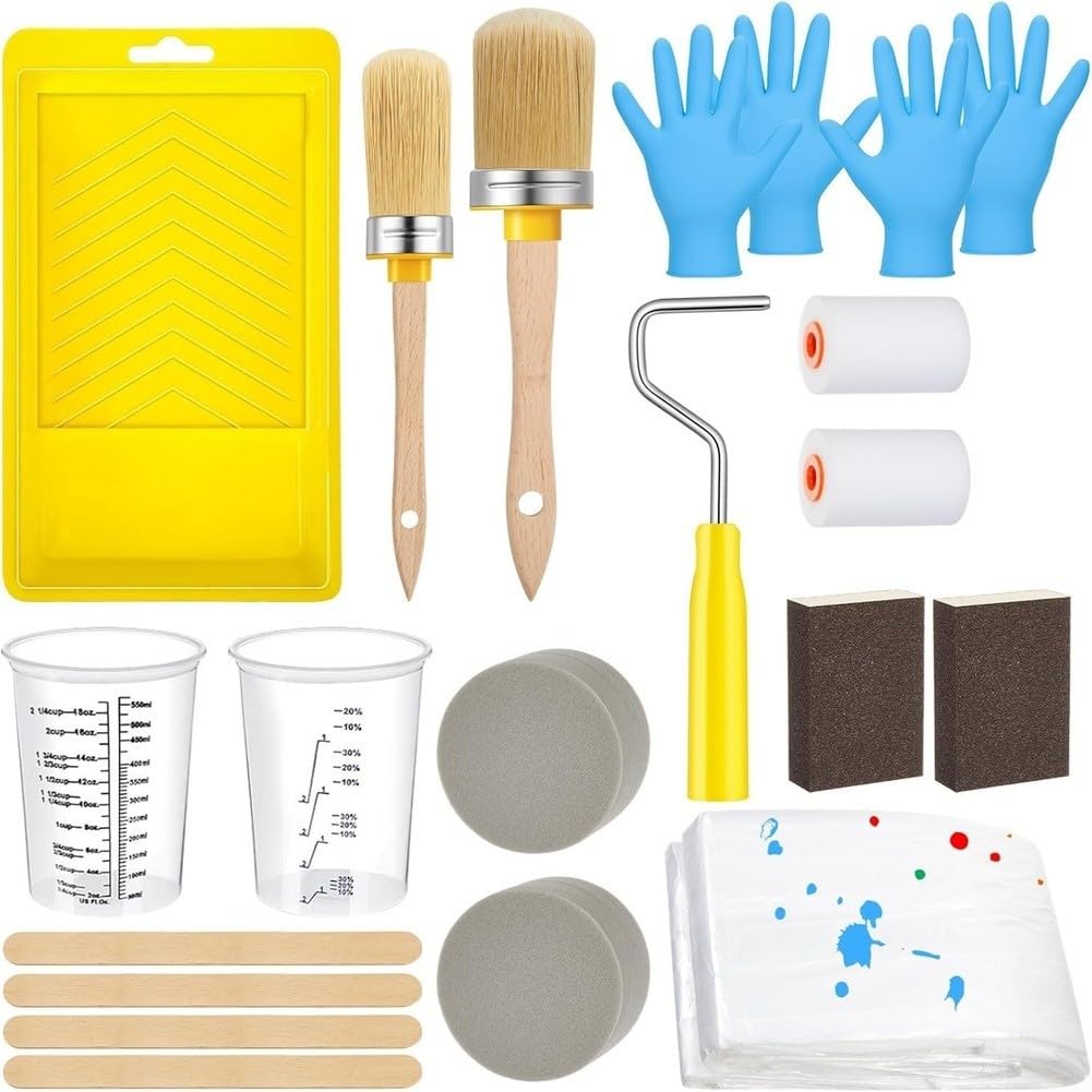 Set di 21 pennelli da pittura, kit completo di strumenti di finitura, mobili per armadietti, decorazioni per la casa e la pittura professionale