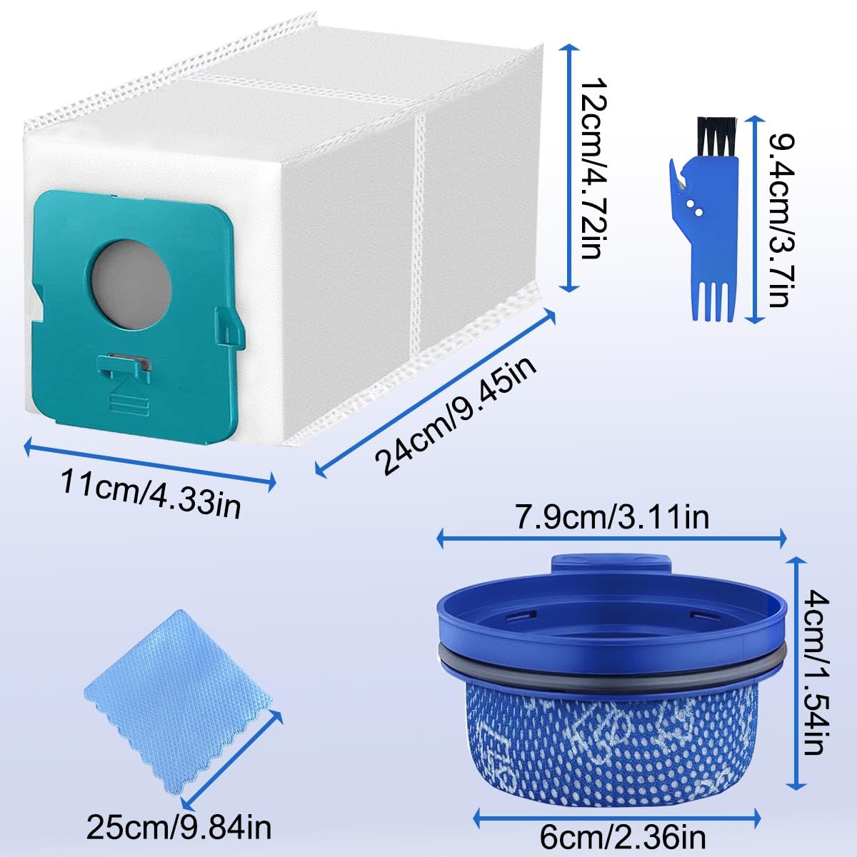 Zestaw filtrów do odkurzacza Samsung Bespoke Jet bezprzewodowy odkurzacz pionowy VS20A95923B/AA VS20A95923N/AA VS20A95923W/AA Części zamienne VCA-ADB953 Worek na kurz Zestaw akcesoriów