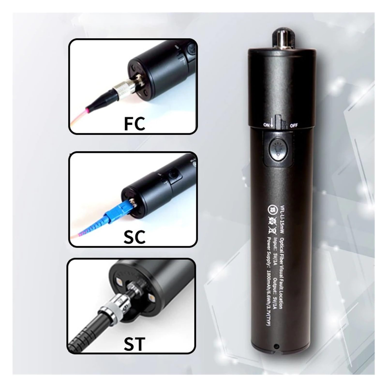 Compteur de lumière à Fibre Optique Testeurs de Stylo à lumière Rouge à Fibre Optique, localisateur de défaut visuel 15/20/30/50 MW, testeur de câble à Fibre Optique VFL(30mw)