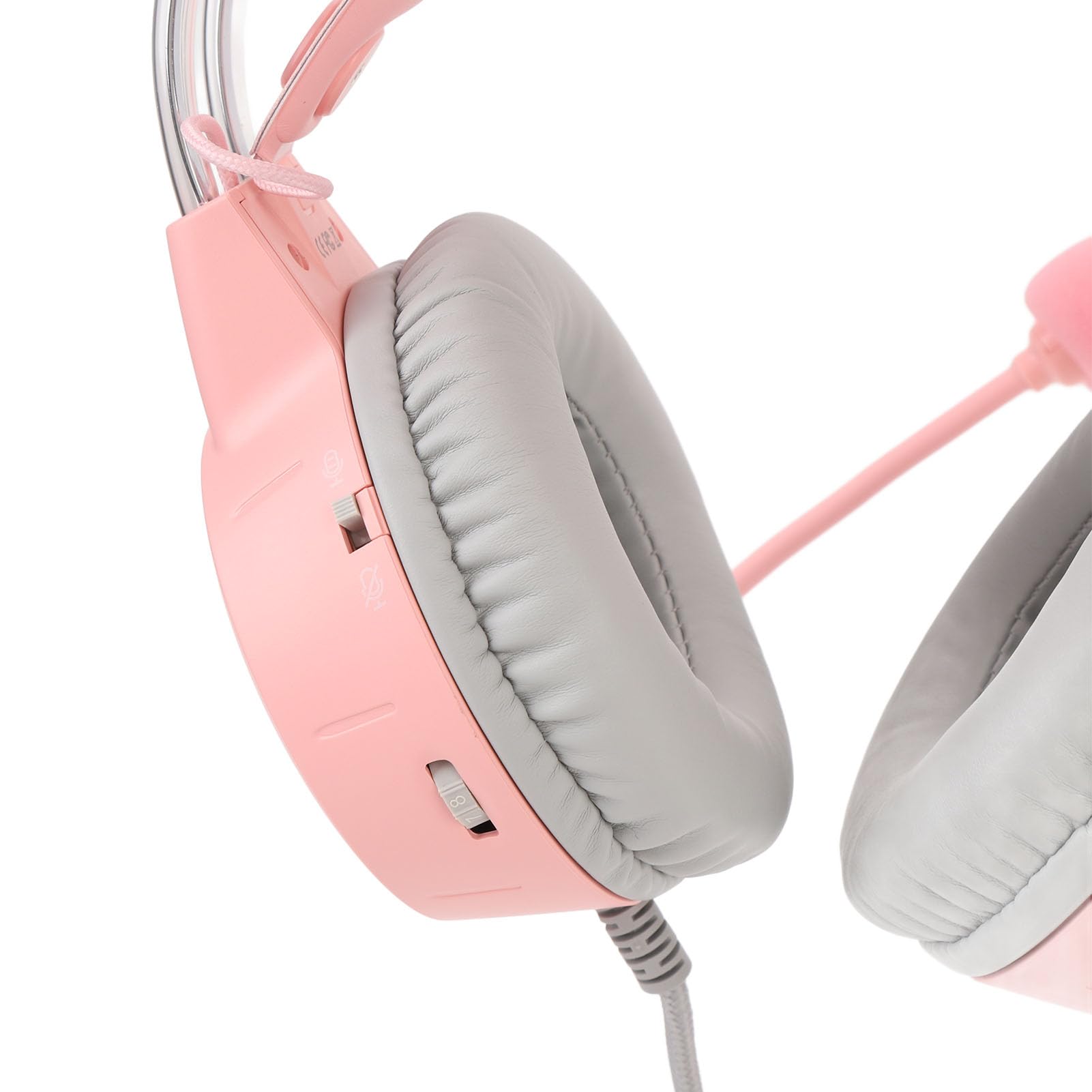 Casque d'écoute avec Oreilles de Chat, éclairage RVB, Oreilles de Chat Amovibles, Pilote de 50 Mm, Son Surround, Design Ergonomique, compatibilité Multi-Plateforme, pour Filles avec Prise