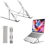 Portable Laptop Stand, Ergonomic Aluminum Laptop Mount Stand, Detachable Laptop Riser Notebook Holder Stand Compatible with MacBook, Dell, Lenovo More 10-15.6" Laptops-Silver