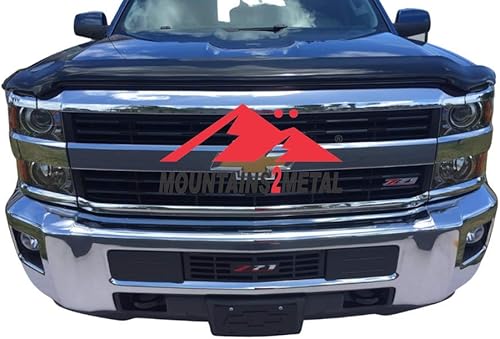 Miniatura 4 de Rejilla de acero inoxidable y pintura electrostática negra para insertar en defensa de 2015+ Chevy Silverado 25003500HD Edición "Z-71"