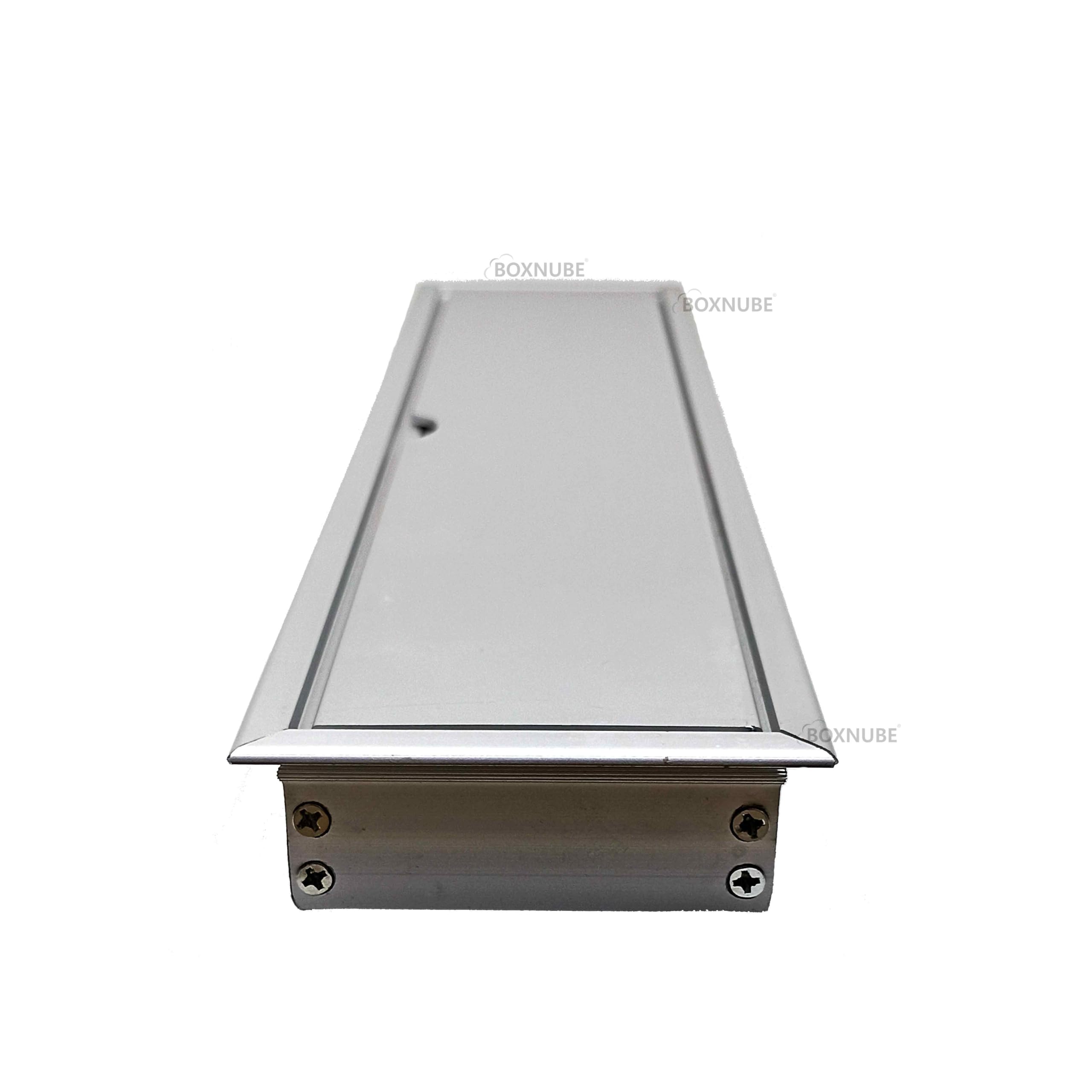 BOXNUBE Fliptop Box Cable Cubby Extension Board with Universal Power Sockets, LAN, HDMI, VGA, Aux, USB & 2RCA Ports (Silver) 2