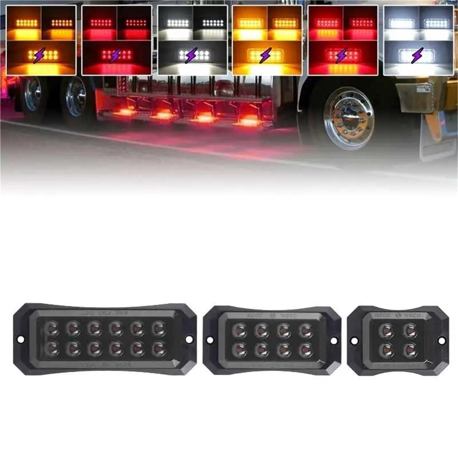 Indicador Intermitente Espejo Retrovisor Luz Indicadora Posición Lateral Para Camión Lámpara Advertencia Para Coche Camioneta Remolque Tractor Furgoneta(8 LED Red)