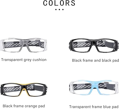 Miniatura 6 de Gafas de racquetball  Gafas deportivas de baloncesto, fútbol, protección antivaho, absorción de golpes, correa ajustable