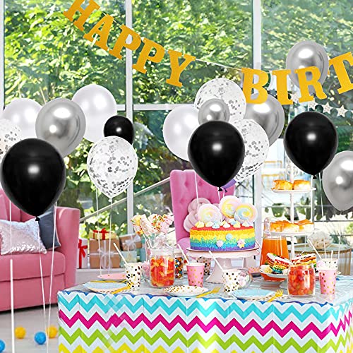Image of 12 inch Black Latex Balloons, 60 pcs Thick Balloons for Party Decorations (12inch Black)