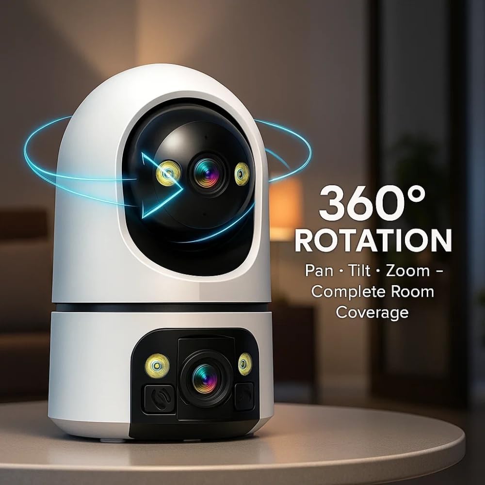 MAYUMI 5+5MP FHD Dual Lens Indoor WiFi CCTV Security Camera 4
