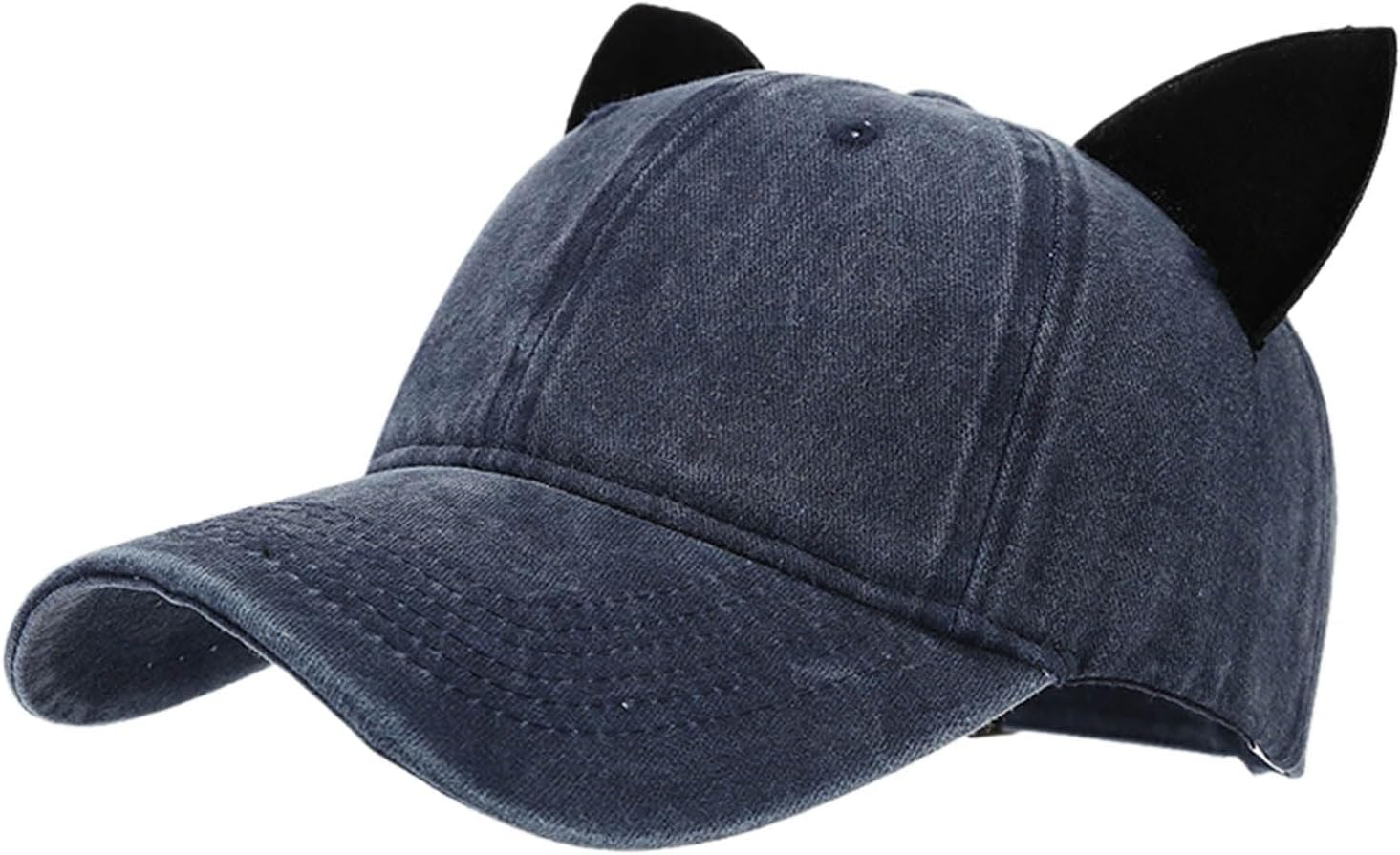 Women Kitten Ears Baseball Hat 3D Cats Ear Unisex Hat for Spring Breathable Hat for Adults Casual Sport Navy Blue Women Kitten Ears Baseball Hat 3D Cats Ear Unisex Hat for Spring Breathable Hat for Adults Casual Sport Navy Blue