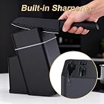Kitchen Knife Set with Block - 15 Pieces Knife Sets with Built-in Sharpener, Dishwasher Safe, Stainless Steel Blades Kitchen Knives