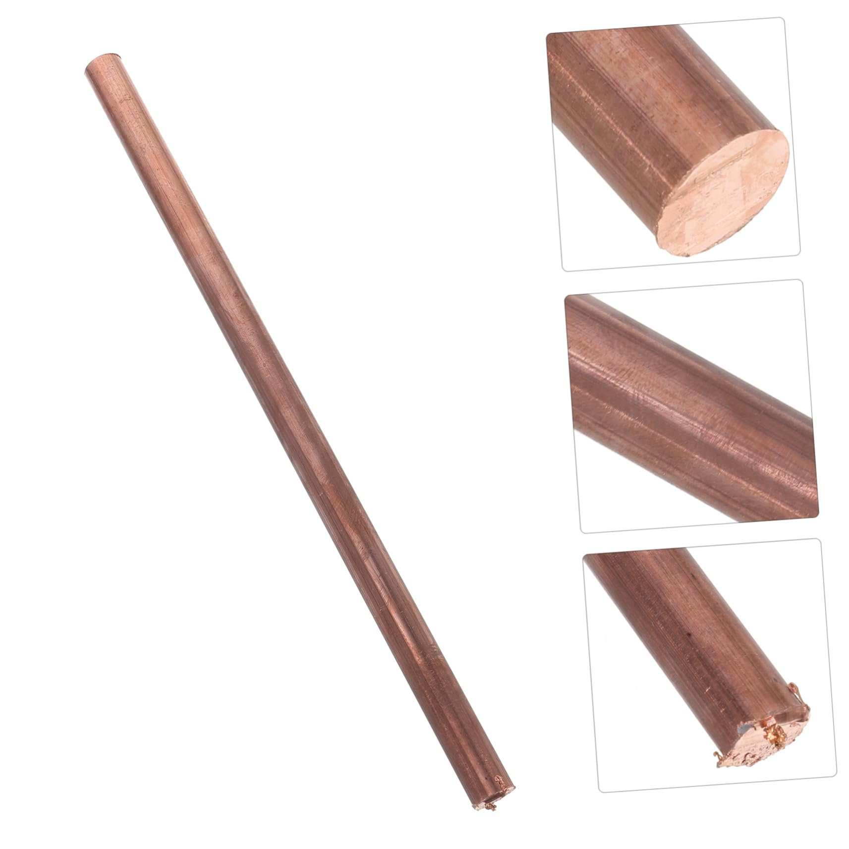 PartyKindom Kupferstange aus Reinem Rotem Kupfer 12mm Durchmesser 250mm Länge Hohe Festigkeit und Verformungsbeständig für Metallhandwerk und Elektrische Ausrüstung