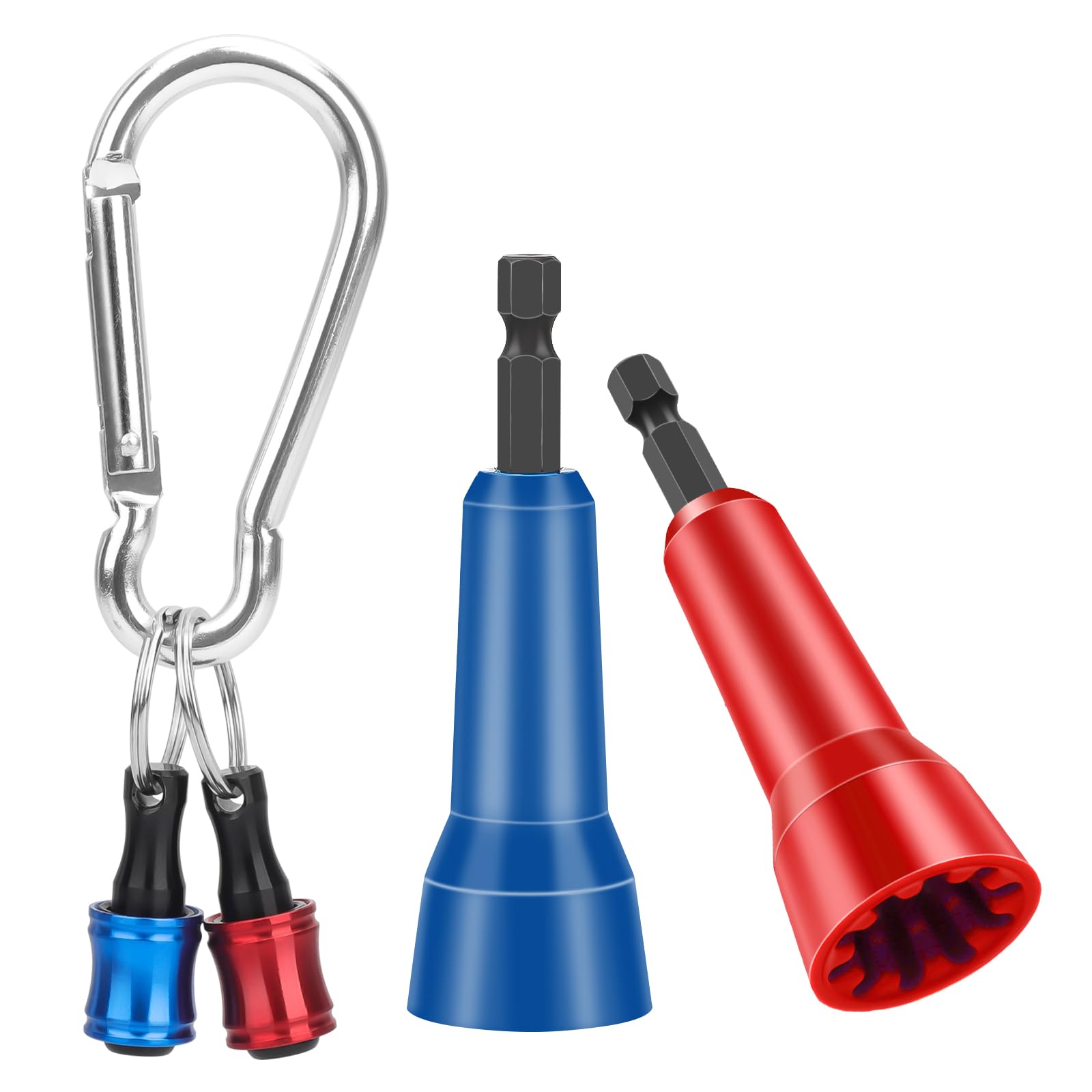 SUNJOYCO 2PCS Wire Twist Tool for Drill, 1/4" Chuck Wire Connector Driver with Bit Holder Keychain for Cable Quick Twisting