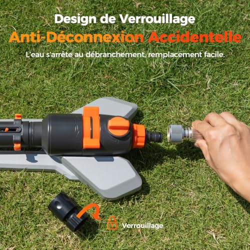 Diivoo Arroseur Oscillant Automatique Pelouse à Base métal, 17 Buses – vue 6
