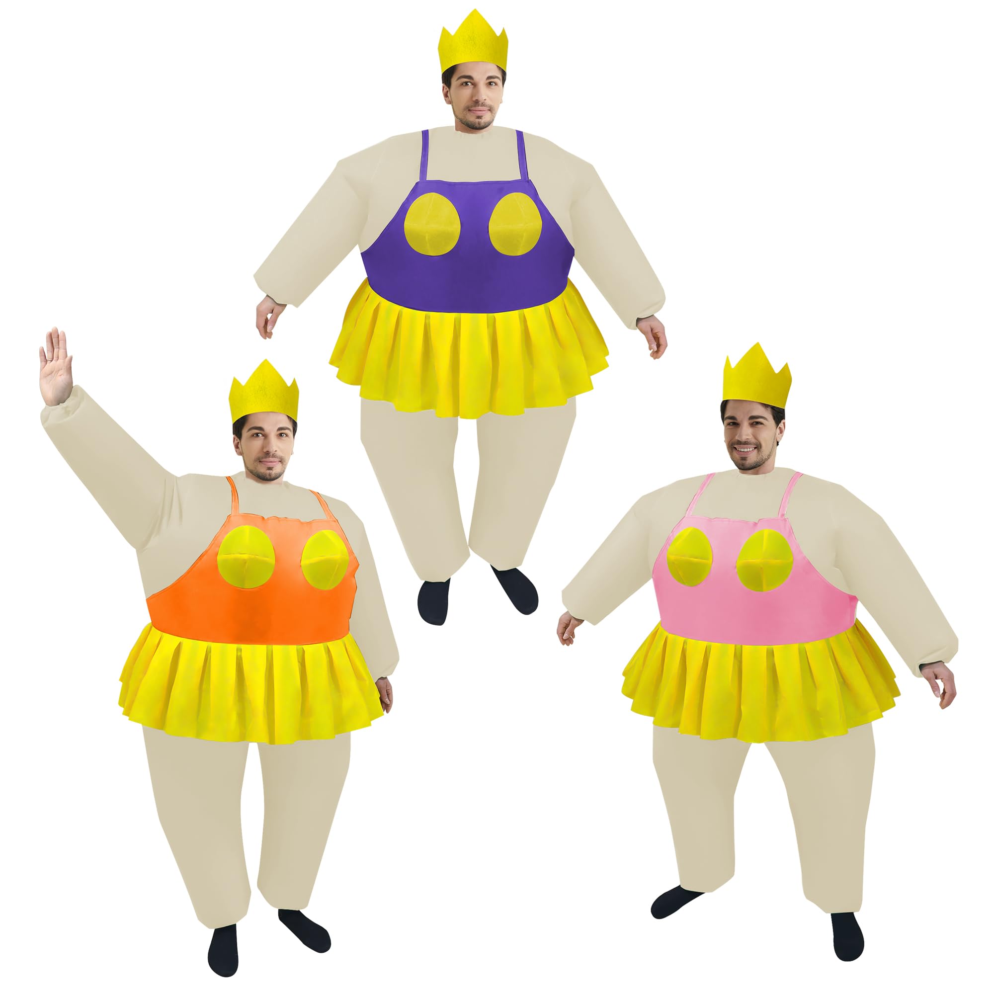 DeHasion3 Packs Funny Inflatable Ballerina Costume Air Blow-up Ballet Costume for Adult/Halloween/Party/Birthday Party (Ballet)