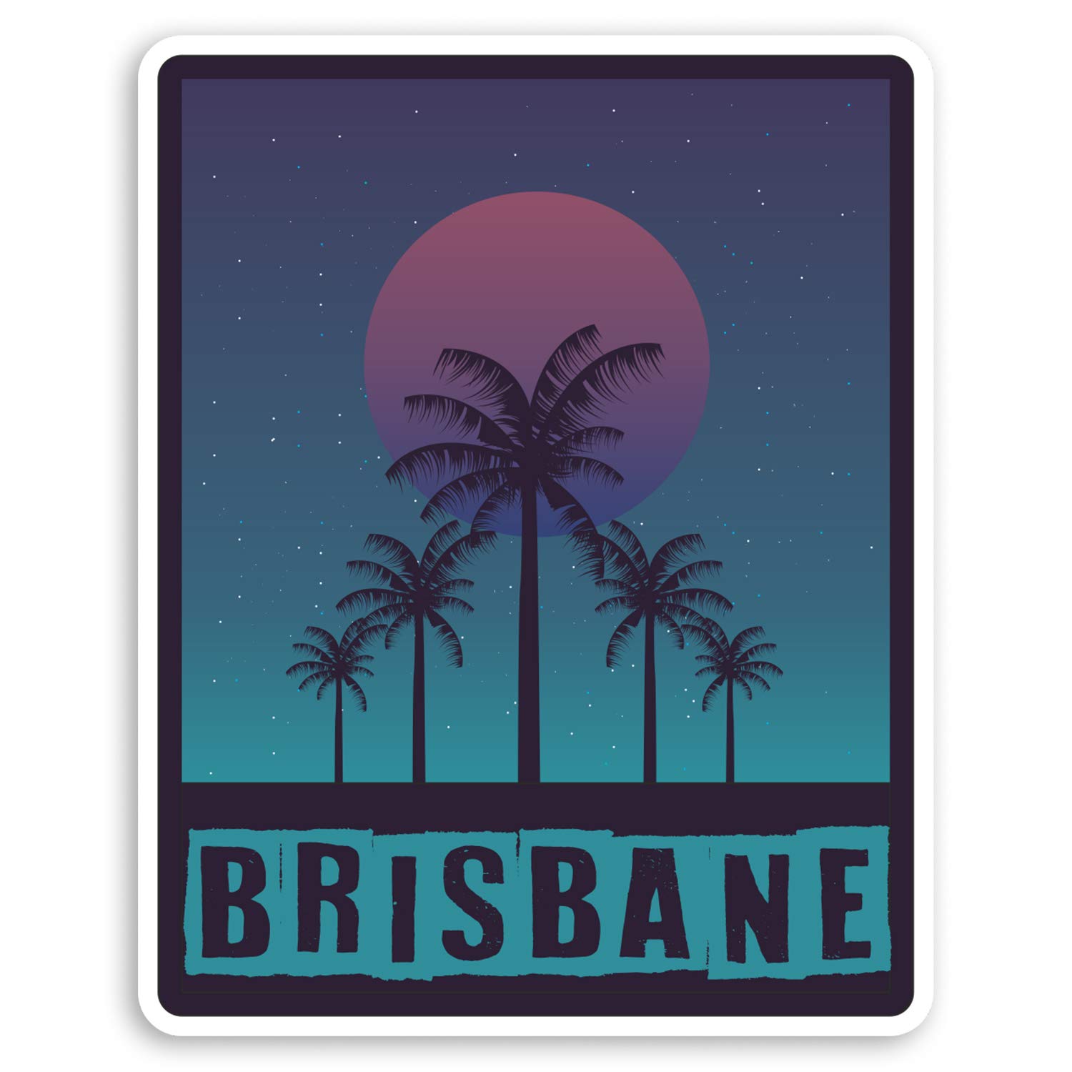 2 x 10cm Blue Brisbane Vinyl Stickers - Australia Oz Luggage Sticker #30864 (10cm Tall)
