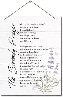 The Serenity Prayer Wall Decor Sign, Bible Verse Inspirational Quote, Hanging Printed Wall Plaque Wood Signs, Living Room Bedroom Home Decor, Christian Scripture Prayer Wall Decor 10X7.8inch