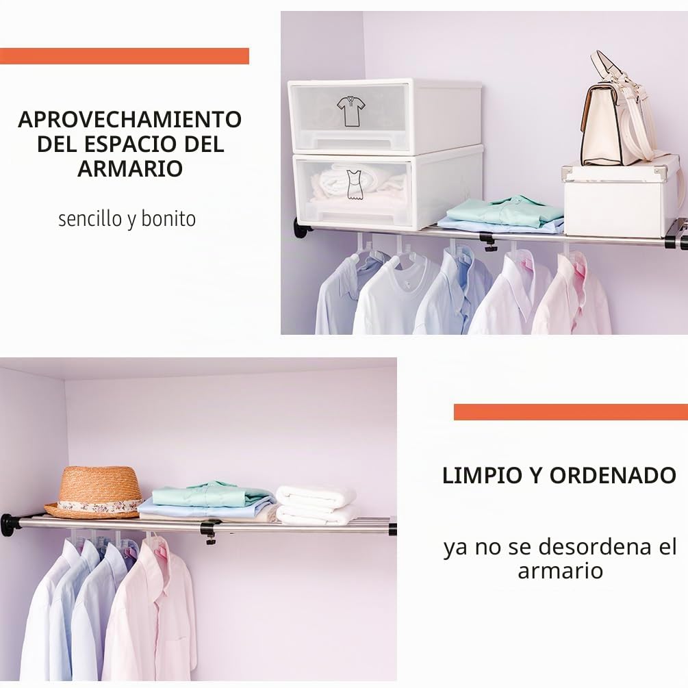 Hershii Estante extensible de metal ajustable para armario, estante de almacenamiento de metal, organizador de gabinete, divisor de bricolaje, negro, 23.6-39.5 pulgadas