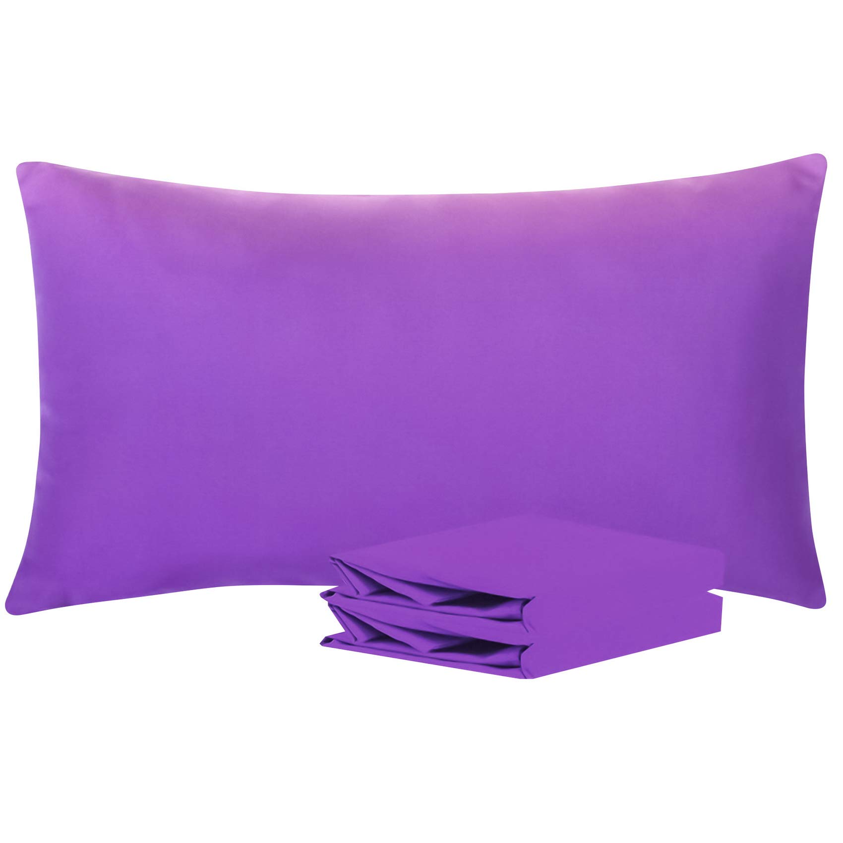 NTBAY King Microfiber Pillowcases, 2 Pack, 20 x 36, Purple | Soft Brushed Microfiber with Envelope Closure, Set of 2 King 20 x 36 Inch Pillowcases, Pillow Inserts Not Included