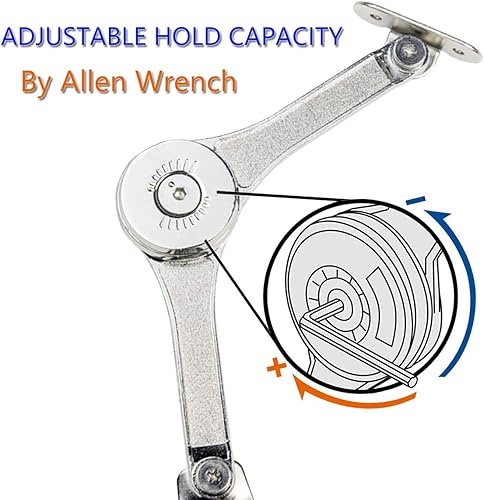 Miniatura 4 de Bisagras de caja de juguetes, cierre suave, bisagras de soporte de tapa APFFSY para el pecho, armario, armario, caja de madera, soporte de peso