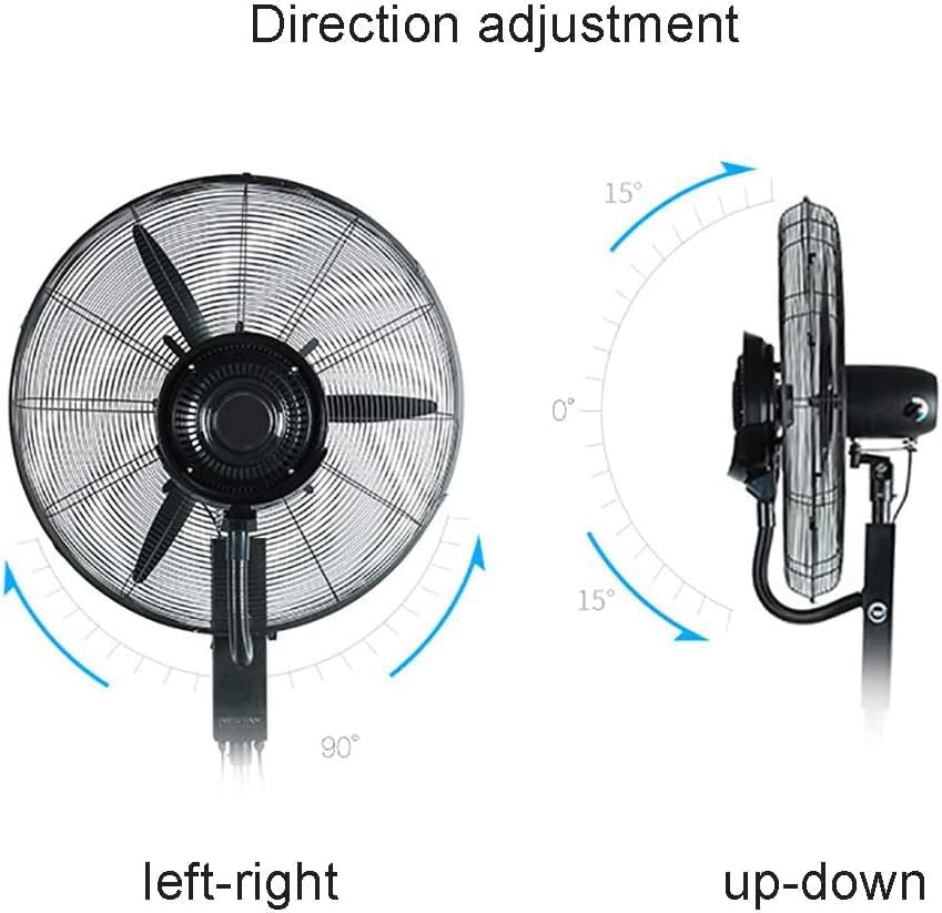 Oscillating Misting Fan,Outdoor Industrial Fan,Super Strong Wind,Cooling Floor,With White Water Tank,3-Speed,For Cooling Patios, Pool Sides, Gardens, Worksites and D,29inch