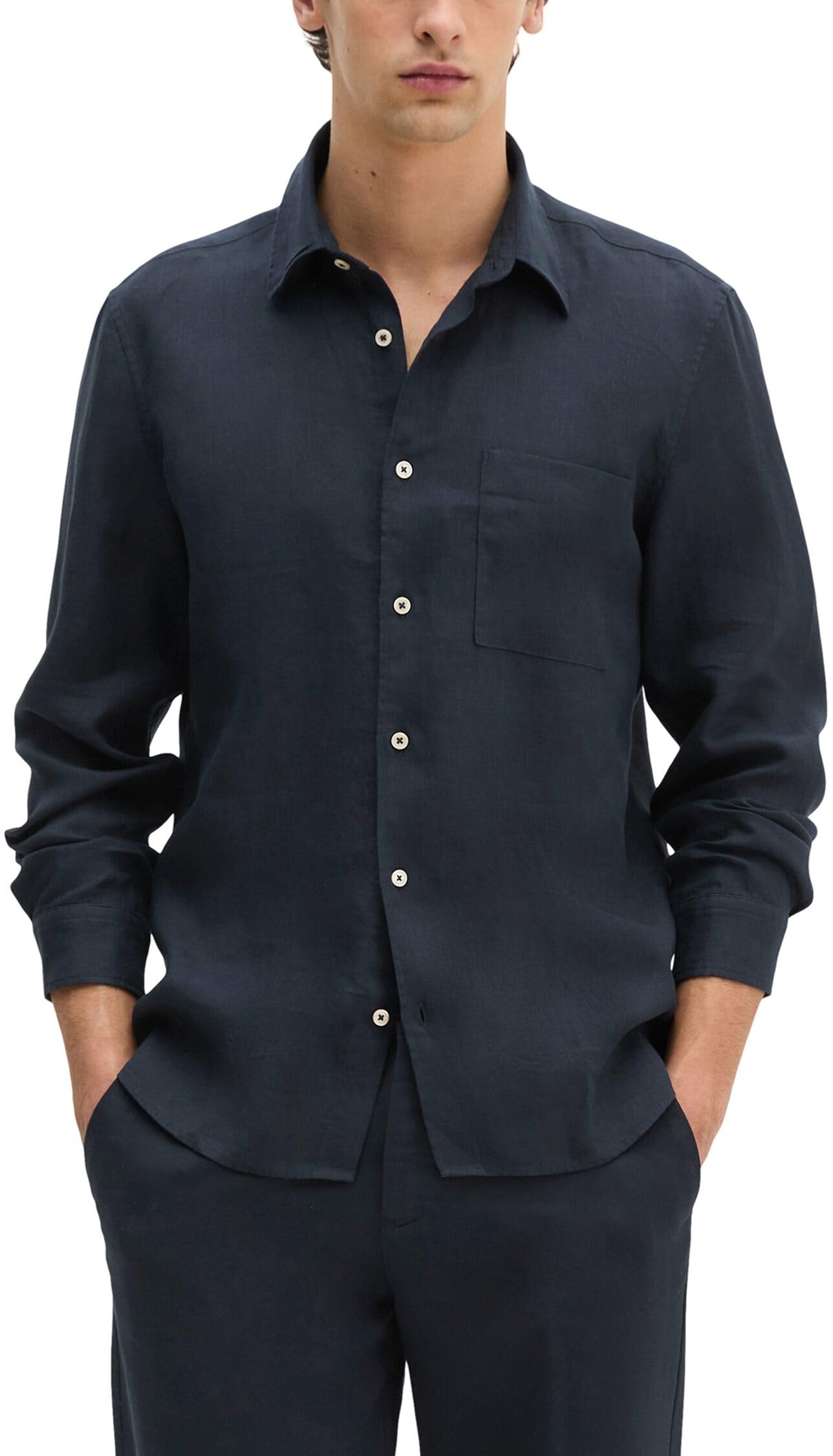 Marc O'Polo Herren Leinenhemd Langarm Regular Fit