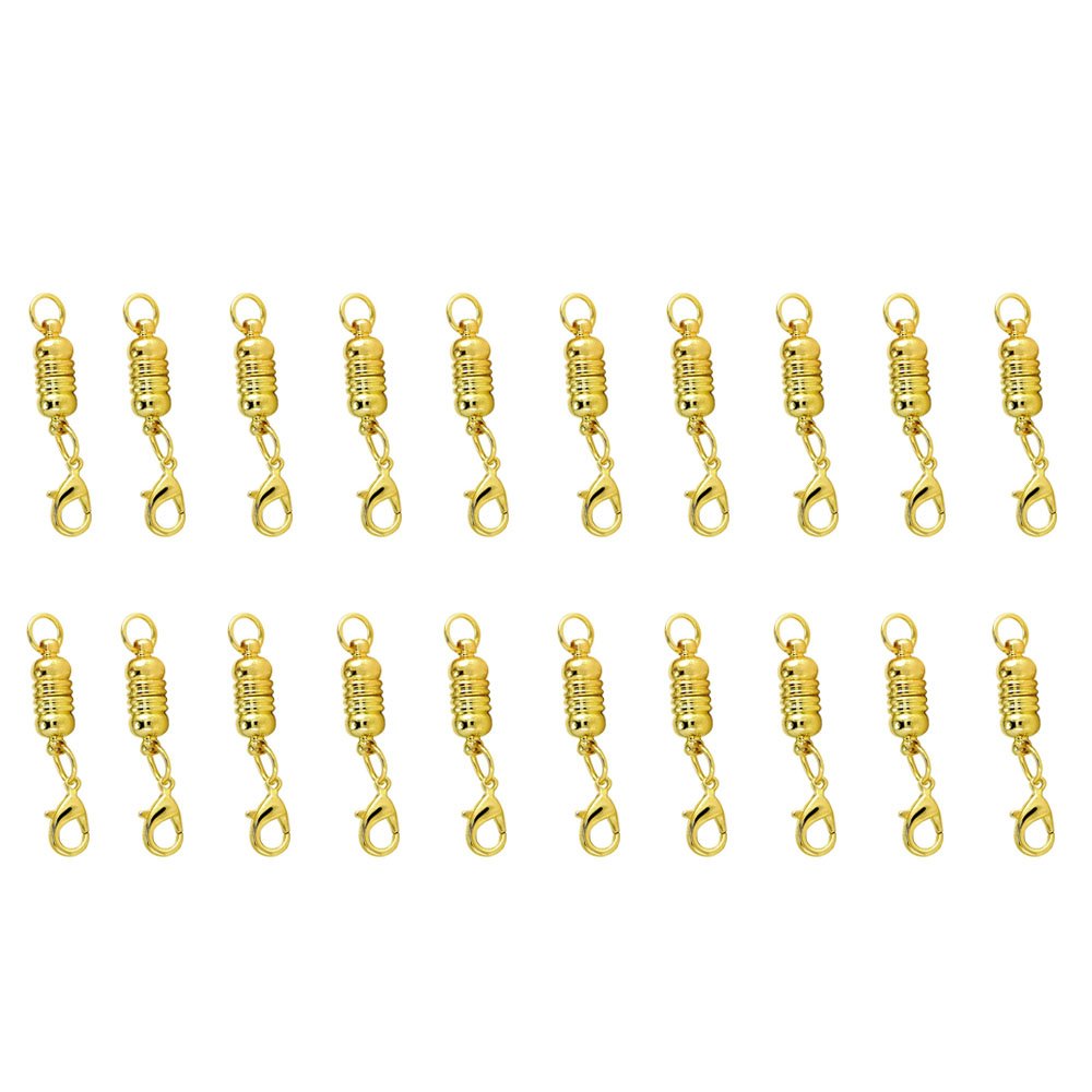 La Tartelette Wavelike Hemispherical Gold Plated Magic Magnetic Clever Clasp Built-in Safety Magnetic Lock with Lobster Clasp - Pack of 20