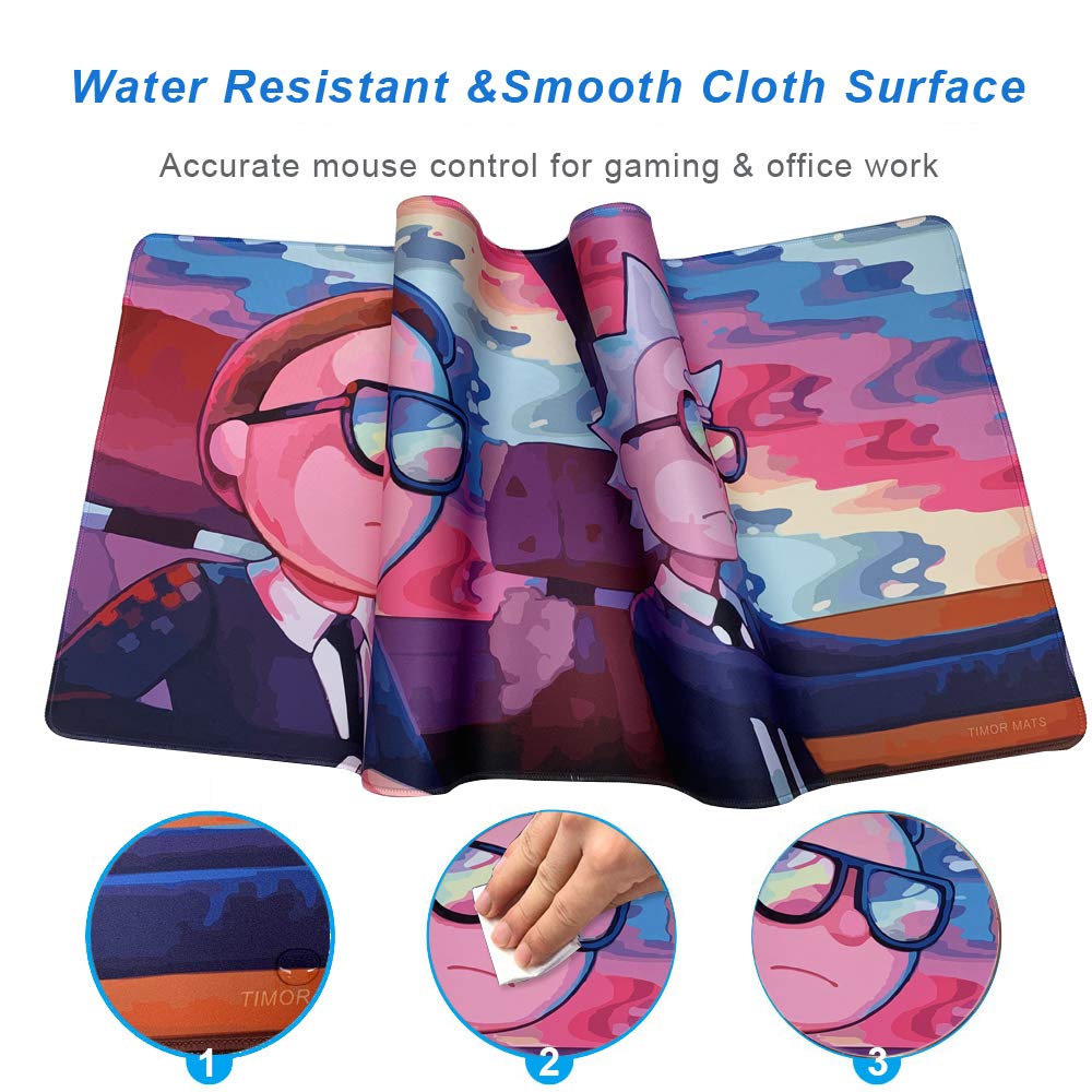 Envysun Professional Gaming Mouse Pad, Custom Design Stitched Edges Waterproof Non-Slip Rubber Base Mousepad Great for Laptop, Computer & PC(90x40 rkmojingA9)